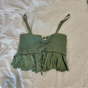 Wilfred Olive Green Ruffled Camisole